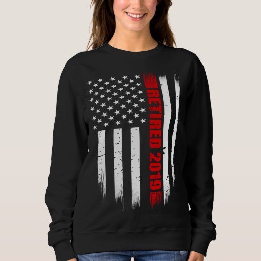 2019 Retired Firefighter   Thin Red Line American  Sweatshirt (Vorderseite)