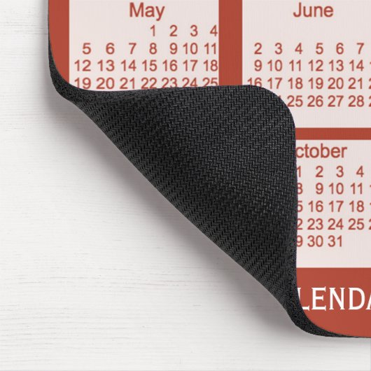 2019 Rot-Kalender durch Janz Mausunterlage Mousepad (Ecke)
