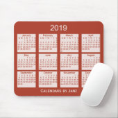 2019 Rot-Kalender durch Janz Mausunterlage Mousepad (Mit Mouse)