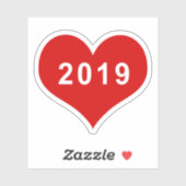 2019 Rotes Liebe Herz Vinyl Sticker (Blatt)