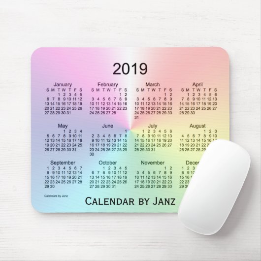 2019 Schimmer-Kalender durch Janz Mausunterlage Mousepad (Mit Mouse)