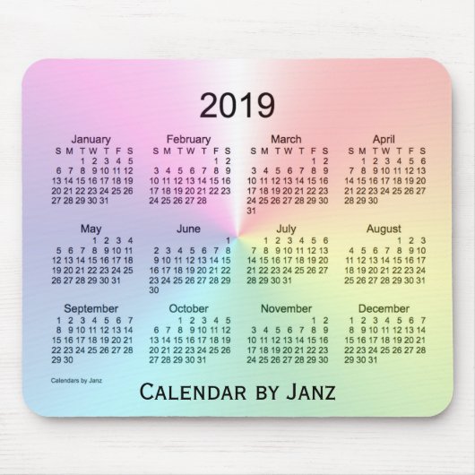 2019 Schimmer-Kalender durch Janz Mausunterlage Mousepad (Vorne)