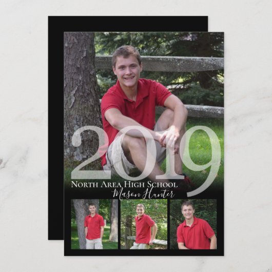 2019 Senior Erinnerungen Quad Foto Abschluss Einladung (Vorne/Hinten)
