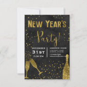 2019 Silvester Party Champagnerbrille Einladung (Vorderseite)