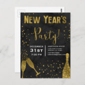 2019 Silvester Party Champagnerbrille Postkarte (Vorne/Hinten)