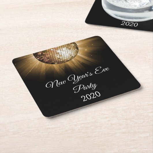 2019 Silvester Party Gold Disco Ball Rechteckiger Pappuntersetzer (angewinkelt)
