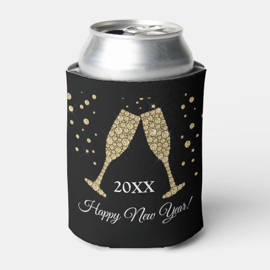 2019 Silvester Party Imitate Gold Foil Dosenkühler (Kanne Vorderseite)