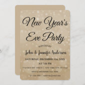2019 Silvester Party Imitats Bokeh Einladung (Vorne/Hinten)