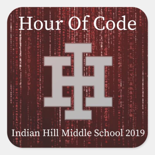 2019 Std. Code-Aufkleber Quadratischer Aufkleber (Vorderseite)