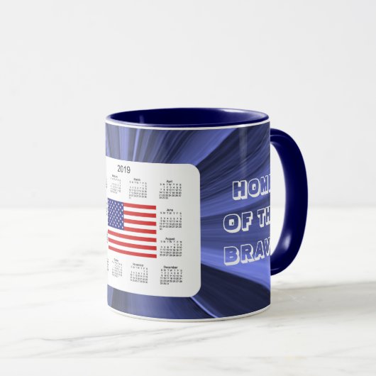 2019 USA-Flaggen-Kalender durch Janz Tasse (VorderseiteRechts)