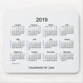 2019 Weiß-Rauch 52 Wochen-Kalender durch Janz Mousepad (Vorne)