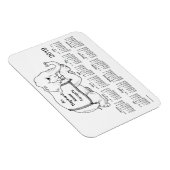 2019 White Elephant Calendar von Janz 3x4 Magnet (Rechte Seite)