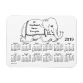 2019 White Elephant Calendar von Janz 3x4 Magnet (Horizontal)