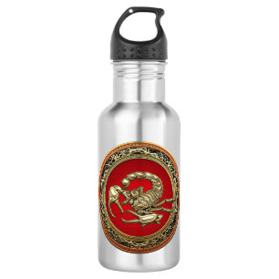 [201] Heiliger Goldener Skorpion auf Rot Trinkflasche