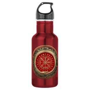[201] Vegvisir - Viking Gold Magic Runic Compass Edelstahlflasche