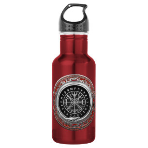 [201] Vegvisir - Viking Silver Magic Runic Compass Edelstahlflasche