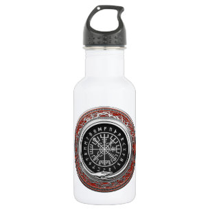 [201] Vegvisir - Viking Silver Magic Runic Compass Edelstahlflasche