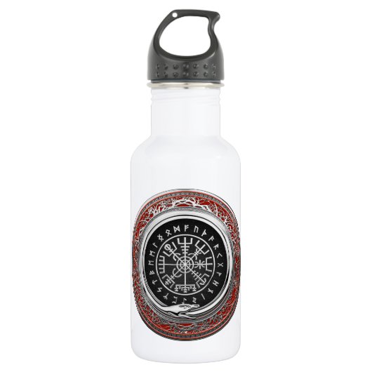 [201] Vegvisir - Viking Silver Magic Runic Compass Edelstahlflasche (Vorderseite)