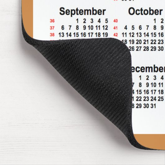 2020-2021 52 Wochen-Kalender durch Janz Peru Gold Mousepad (Ecke)