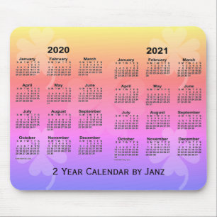 2020-2021 Rainbow Clovers 2 Year Calendar by Janz Mousepad