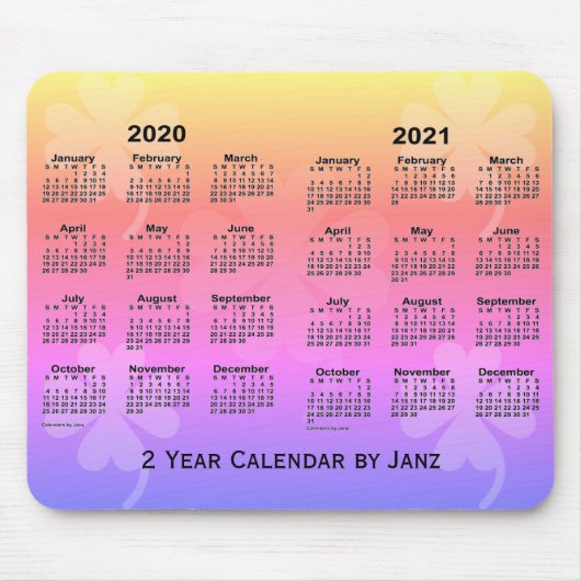 2020-2021 Rainbow Clovers 2 Year Calendar by Janz Mousepad (Vorne)