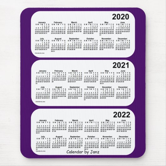 2020-2022 lila 3 Jahr-Kalender durch Janz Mousepad (Vorne)