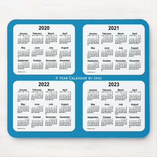 2020-2023 Steel Blue 4 Year Calendar by Janz Mousepad (Vorne)