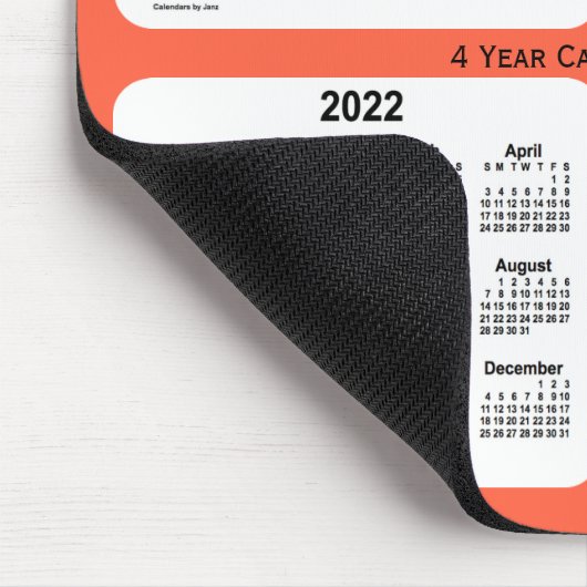 2020-2023 Tomato Red 4 Year Calendar by Janz Mousepad (Ecke)