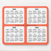 2020-2023 Tomato Red Holiday Calendar von Janz Mousepad (Vorne)