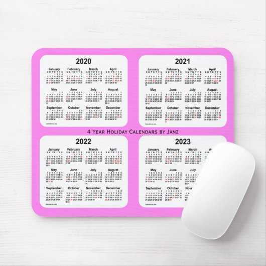 2020-2023 Violet 4 Year Holiday Calendar von Janz Mousepad (Mit Mouse)