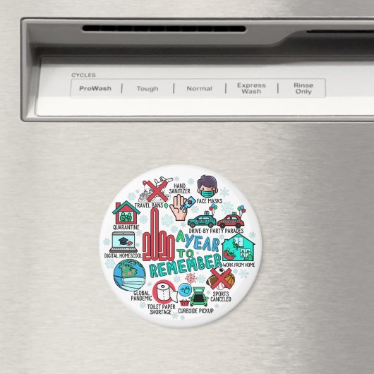 2020 A Year To Remember Round Fridge Highlights Magnet (In Situ (Geschirrspüler))
