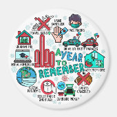 2020 A Year To Remember Round Fridge Highlights Magnet (Vorne)