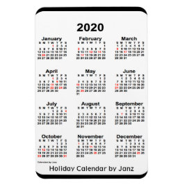 2020 Black Holiday Calendar von Janz Magnet