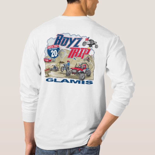 2020 Boyz Trip White Long Sleeve T-Shirt (Rückseite)
