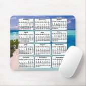 2020 Calendar Beach Background Office Mouse Pad Mousepad (Mit Mouse)