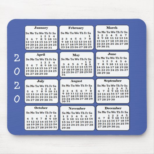 2020 Calendar Custom Color Office-Maus-Pad Mousepad (Vorne)