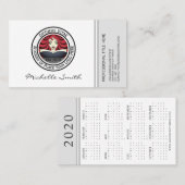 2020 Calendar Logo Company Visitenkarte (Vorne/Hinten)