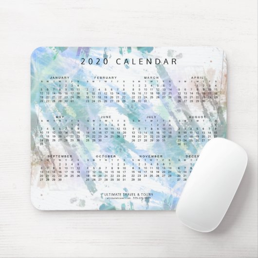 2020 Calendar Modernes Abstraktes Unternehmen Mousepad (Mit Mouse)