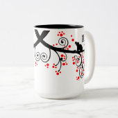 2020 Chinesischer Neujahrsrat und Blütenbaum Zweifarbige Tasse (VorderseiteRechts)