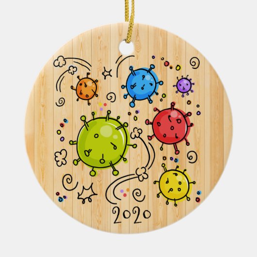 2020 Coronavirus Covid-19 Virus Wood Keramik Ornament (Vorne)