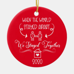 2020 Covid Couple Romantische Weihnachten Keramik Ornament