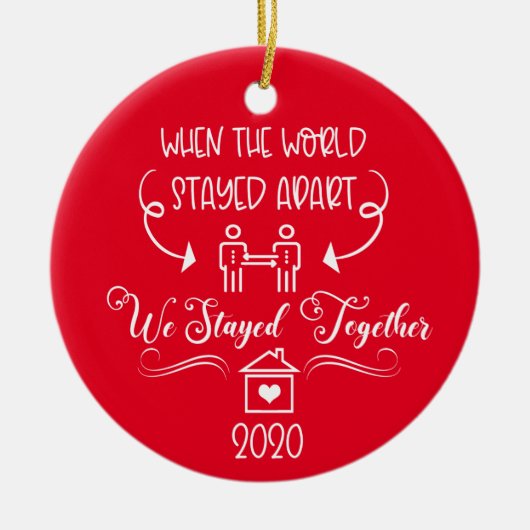 2020 Covid Couple Romantische Weihnachten Keramik Ornament (Vorne)