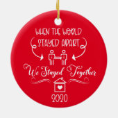 2020 Covid Couple Romantische Weihnachten Keramik Ornament (Hinten)