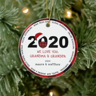 2020 COVID-Oma-und-Opa-Foto Keramik Ornament