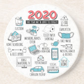 2020 COVID Quarantine Activities Getränkeuntersetzer (Vorne)