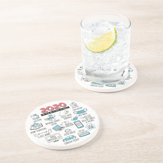 2020 COVID Quarantine Activities Getränkeuntersetzer (Seite)