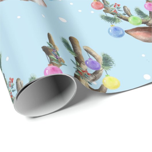 2020 Covid Rudolph Reindeer Weihnachtsmaske Geschenkpapier (Rolleneckpunkt)