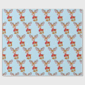 2020 Covid Rudolph Reindeer Weihnachtsmaske Geschenkpapier (Flach)