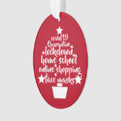 2020 Covid Tree Facemask lockdown Zuhause School Ornament (Vorderseite)