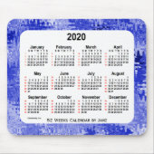 2020 Crazy Quilt Blue 52 Wochen Kalender von Janz Mousepad (Vorne)